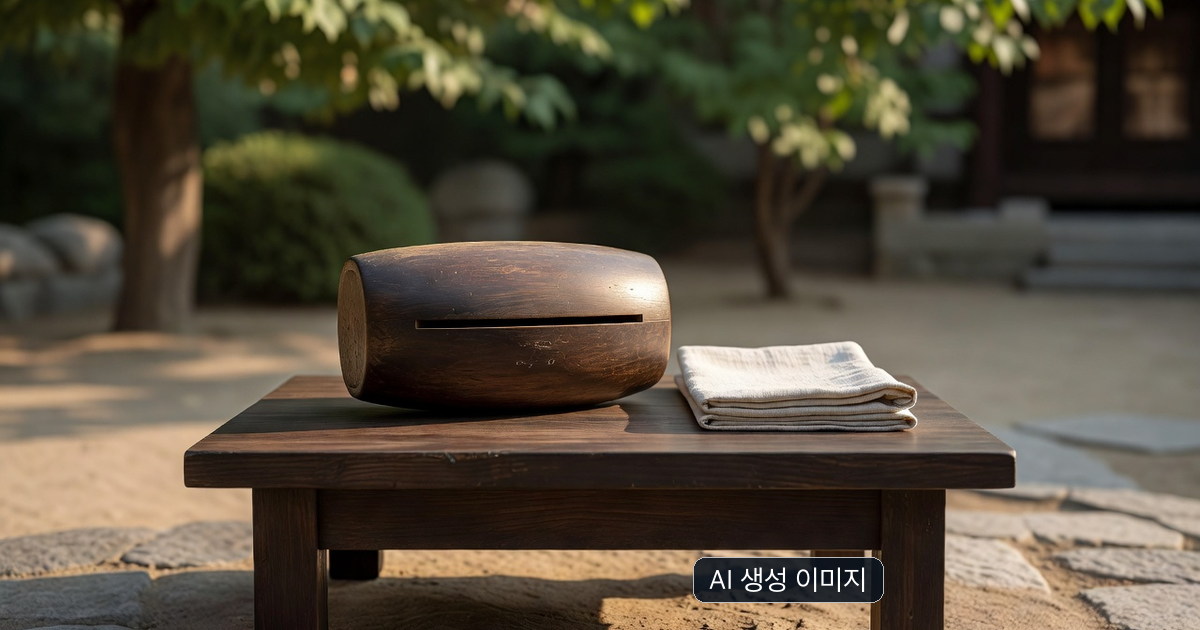 실제 봉은사 현장이 아닌 목탁과 정원을 연출한 AI 생성 표지; 제품 사진 아님