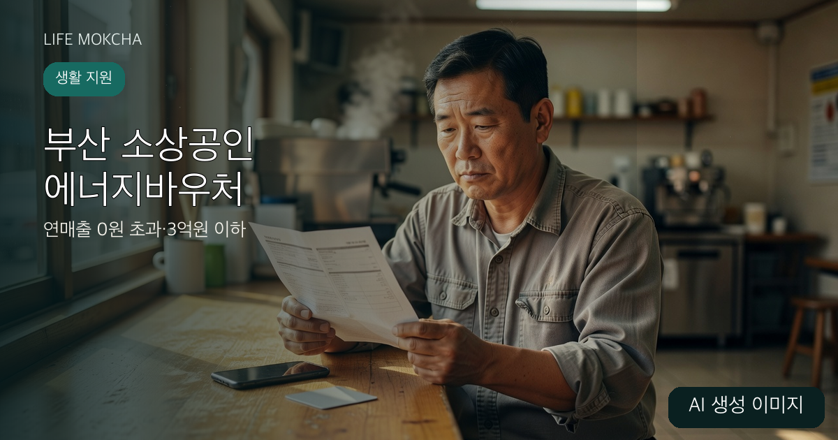 부산 소상공인 에너지바우처 안내 표지 — AI 생성 이미지