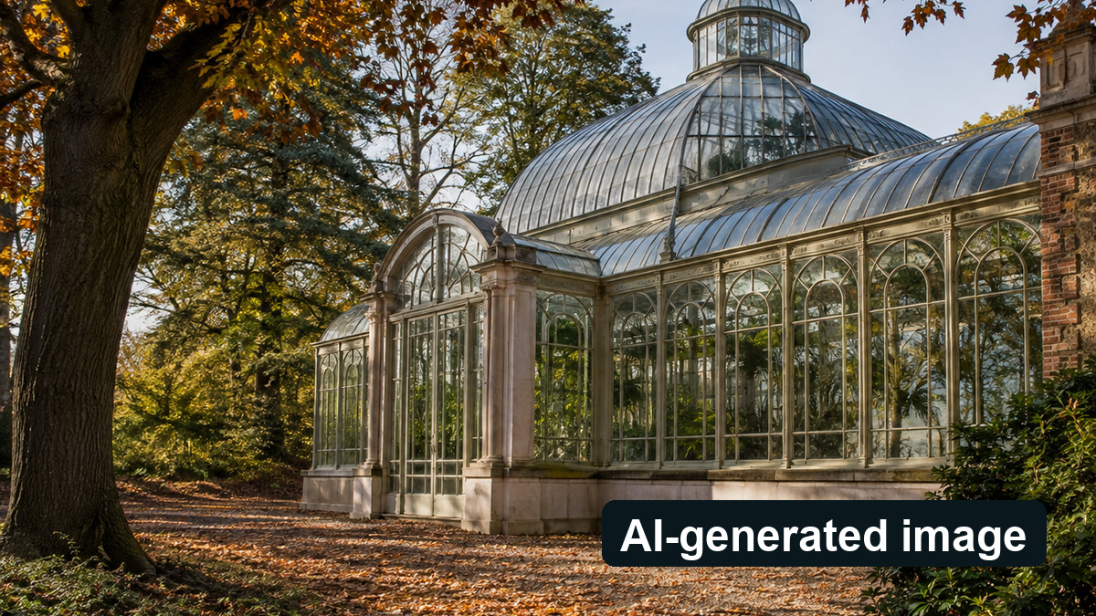 Conceptual image of a generic glasshouse, not Changgyeonggung or the concert