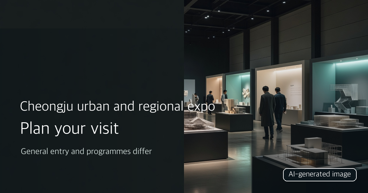 AI-generated conceptual image of an exhibition visit, not a photograph of the Cheongju expo