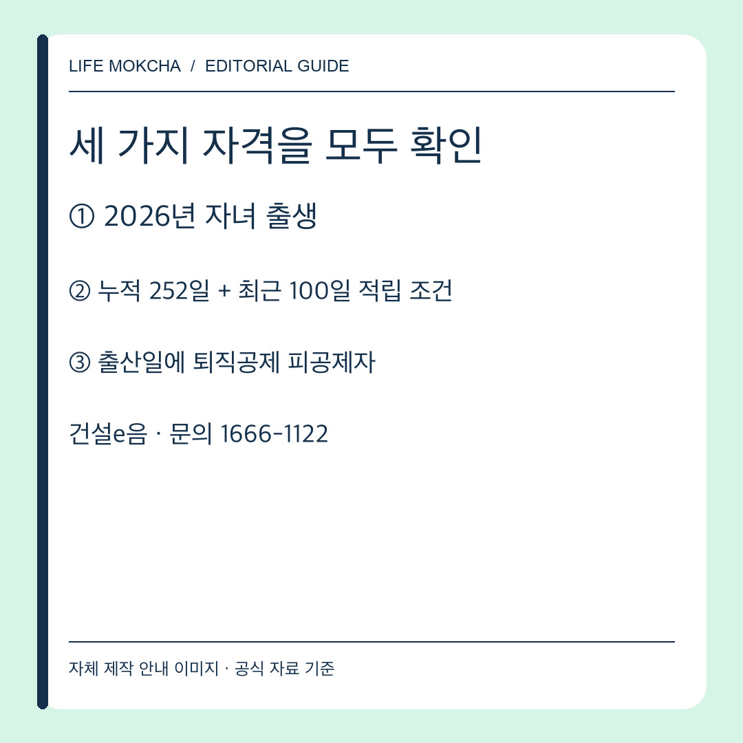 자녀 출생연도, 누적·최근 적립일수, 출산일 등록 상태를 보여주는 자체 제작 점검 카드