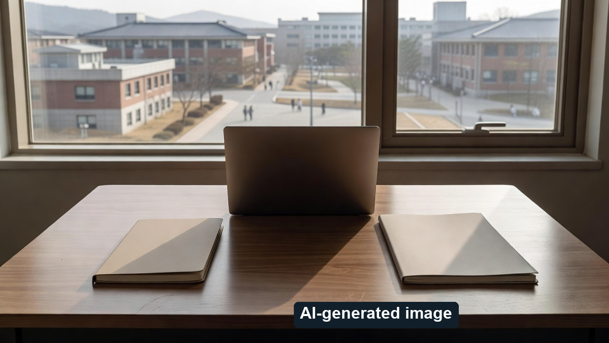 AI-generated conceptual university study space, not a photographed applicant or fund office