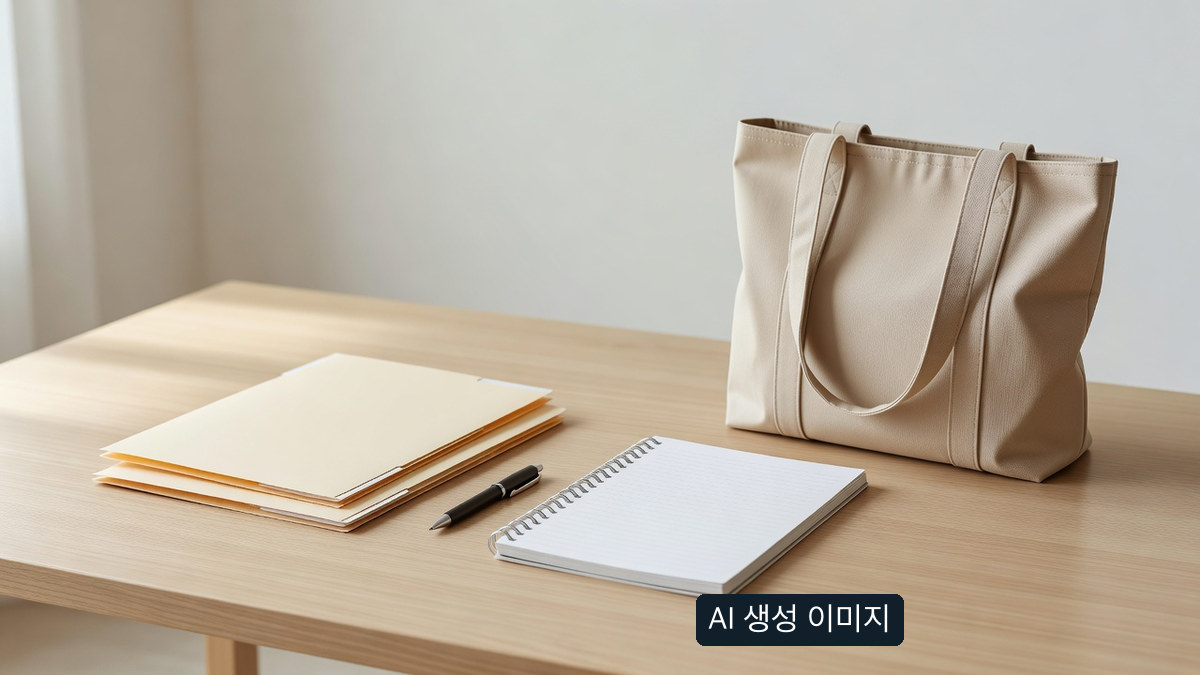 AI 생성 설명용 책상과 비어 있는 서류 장면, 실제 신청서나 승인 문서가 아님