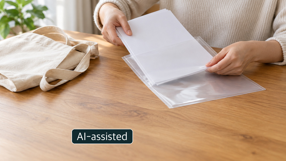 Generic preparation of blank papers at home, not an actual health-center filing.