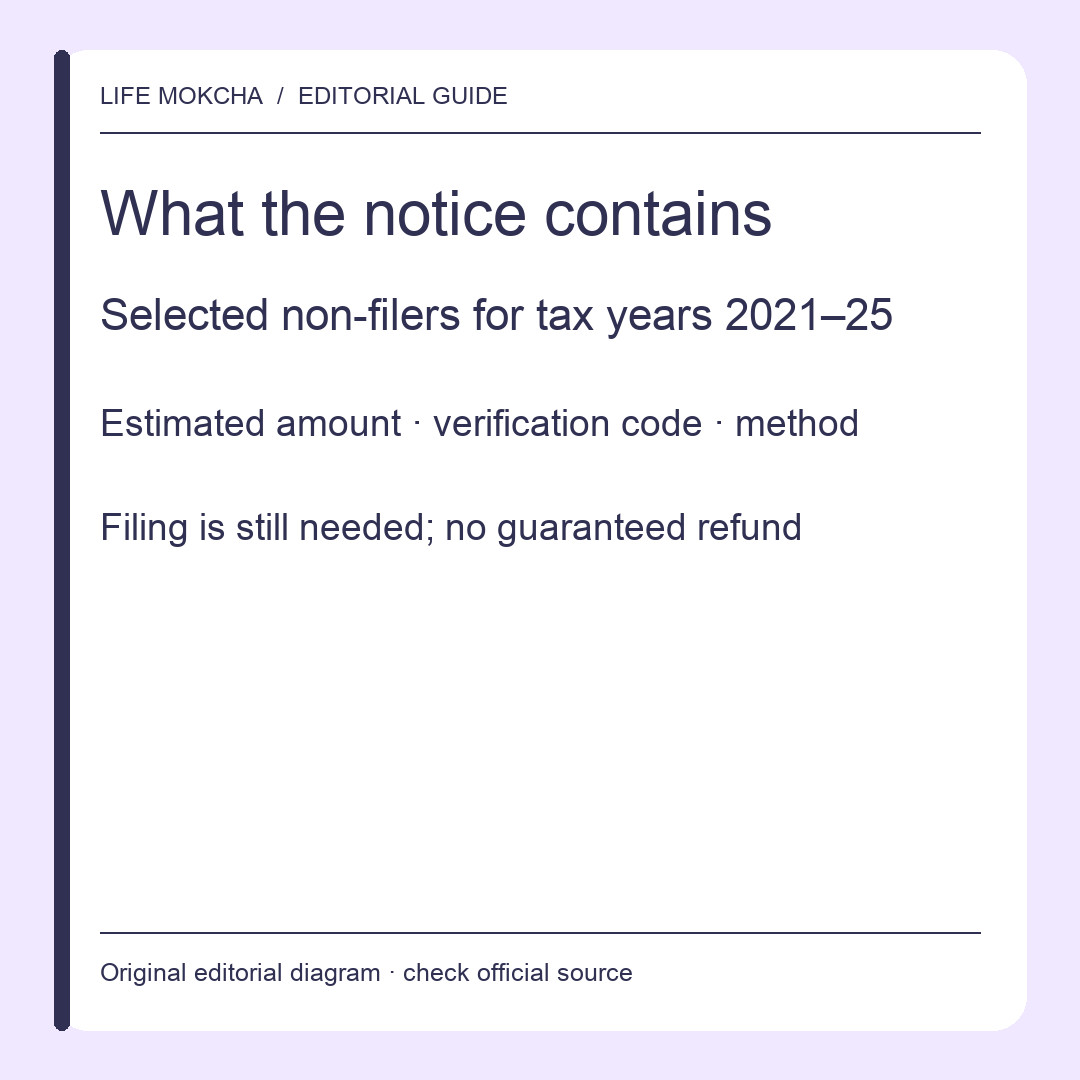 Original editorial card summarising the selected 2021–25 non-filers and the need to file