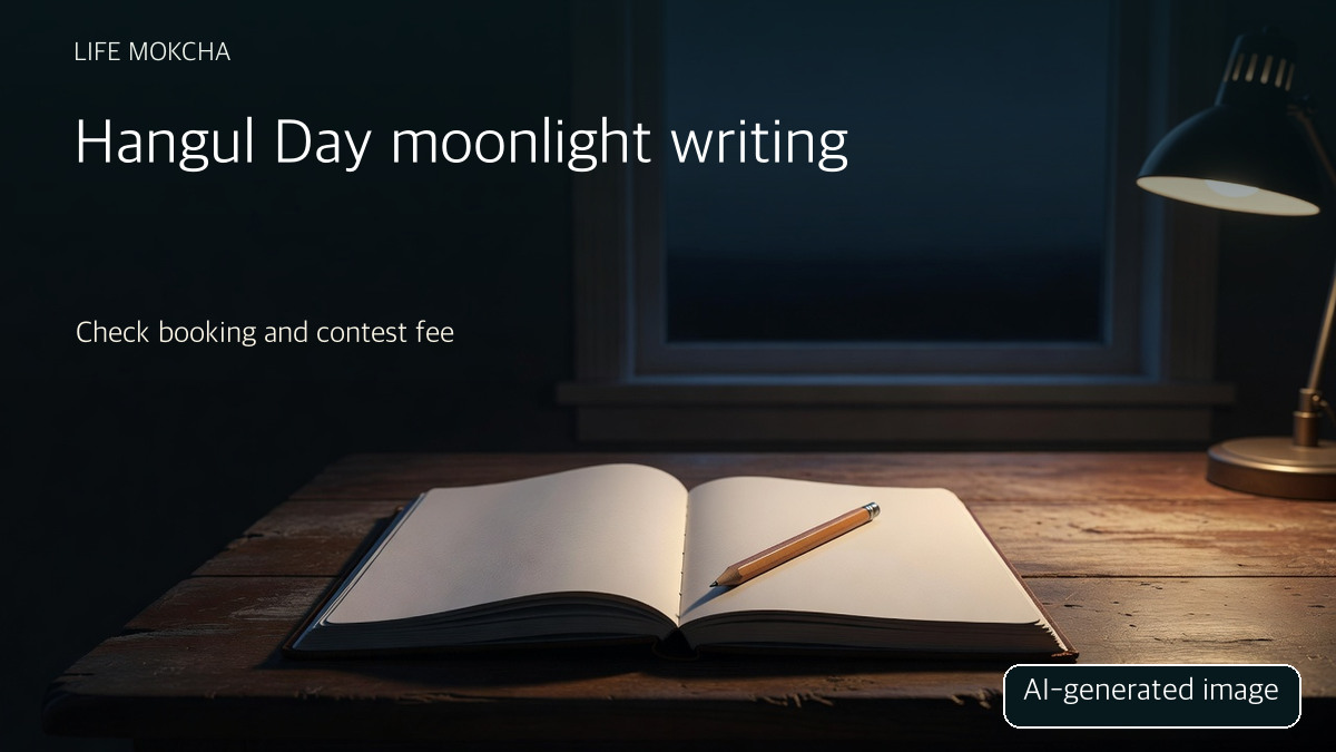 AI-generated generic writing desk and blank notebook; not the museum or its event venue