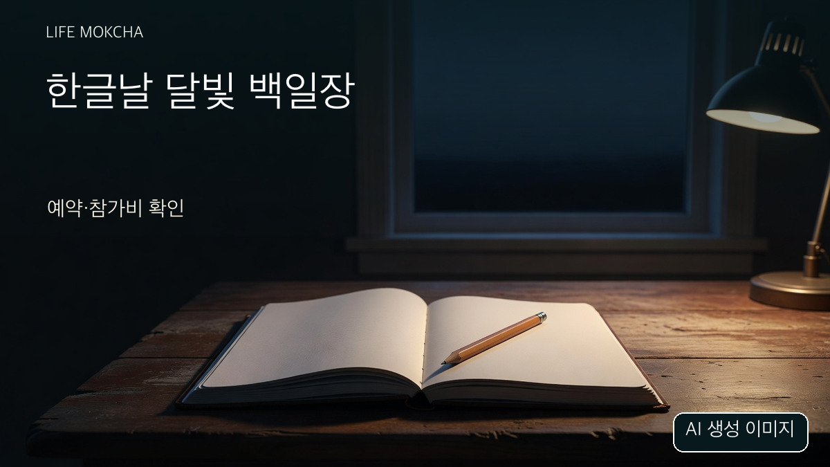 실제 과학관 행사장이 아닌 AI 생성 일반 글쓰기 책상과 빈 공책, 스탠드