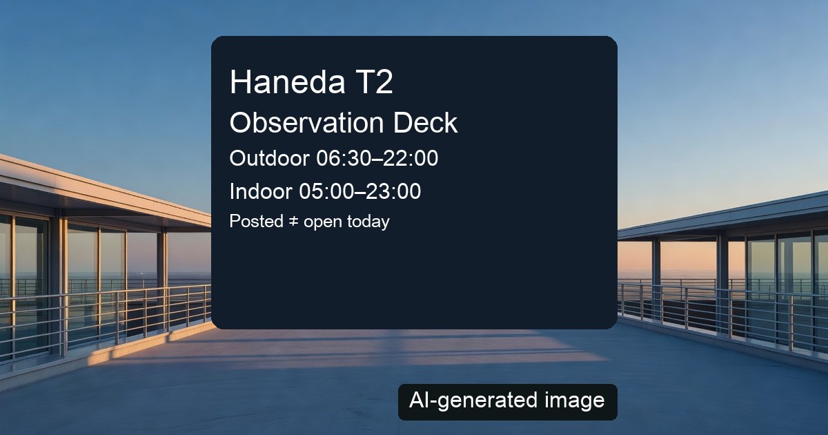 AI-generated image: a generic empty airport viewing terrace, not a photograph of Haneda Airport