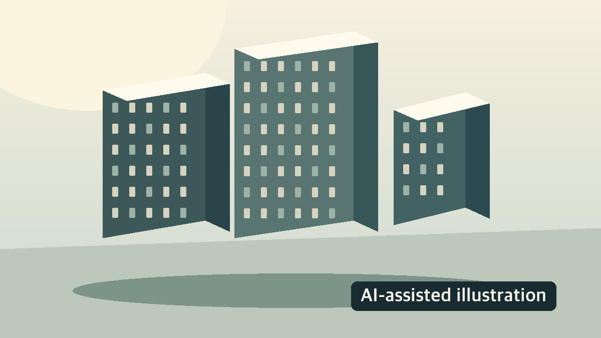 AI-assisted illustration: abstract apartments and case-stage records, not a depiction of a real case or court record