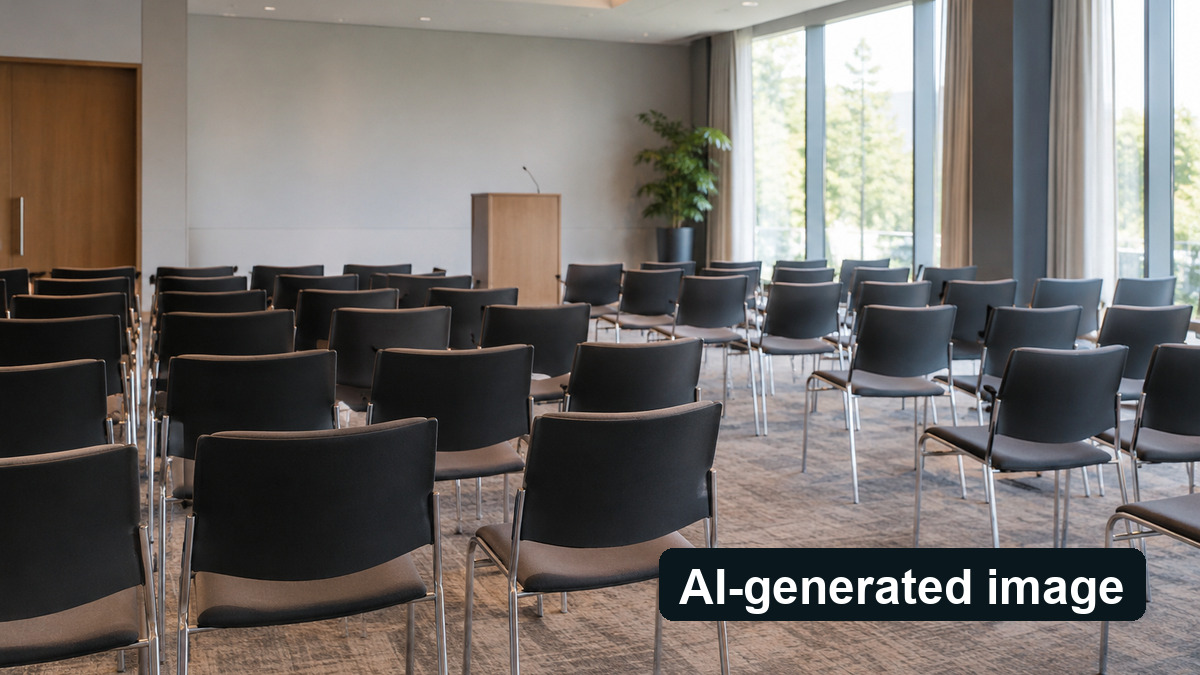 Conceptual image of an empty generic meeting room, not the career fair