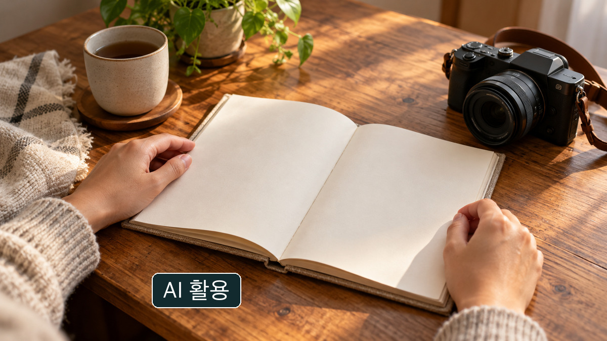 빈 수첩과 카메라