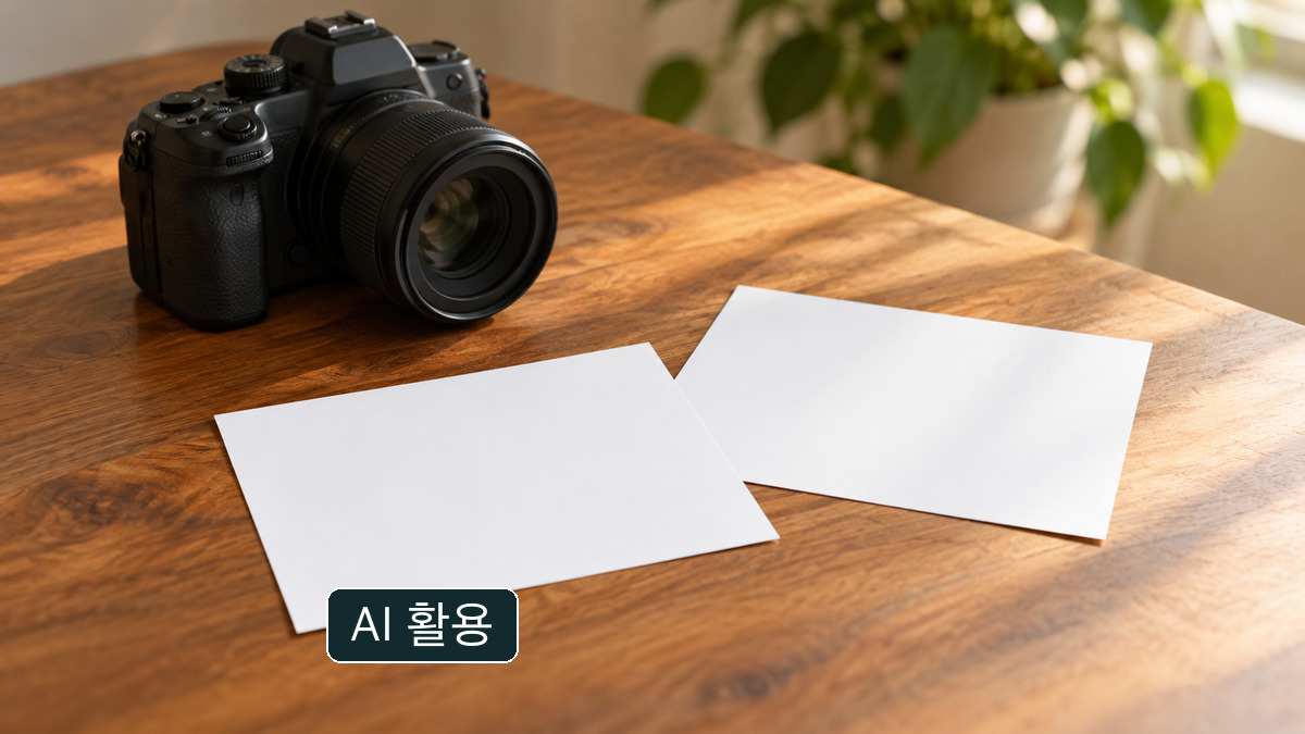 카메라와 빈 사진 인화지
