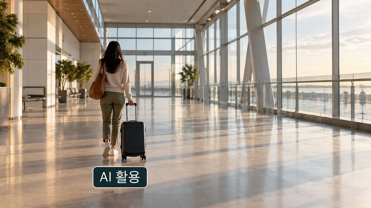 일반 공항 도착장 여행자의 개념 사진; 케냐 또는 한국의 실제 검역·방역 현장이 아님.