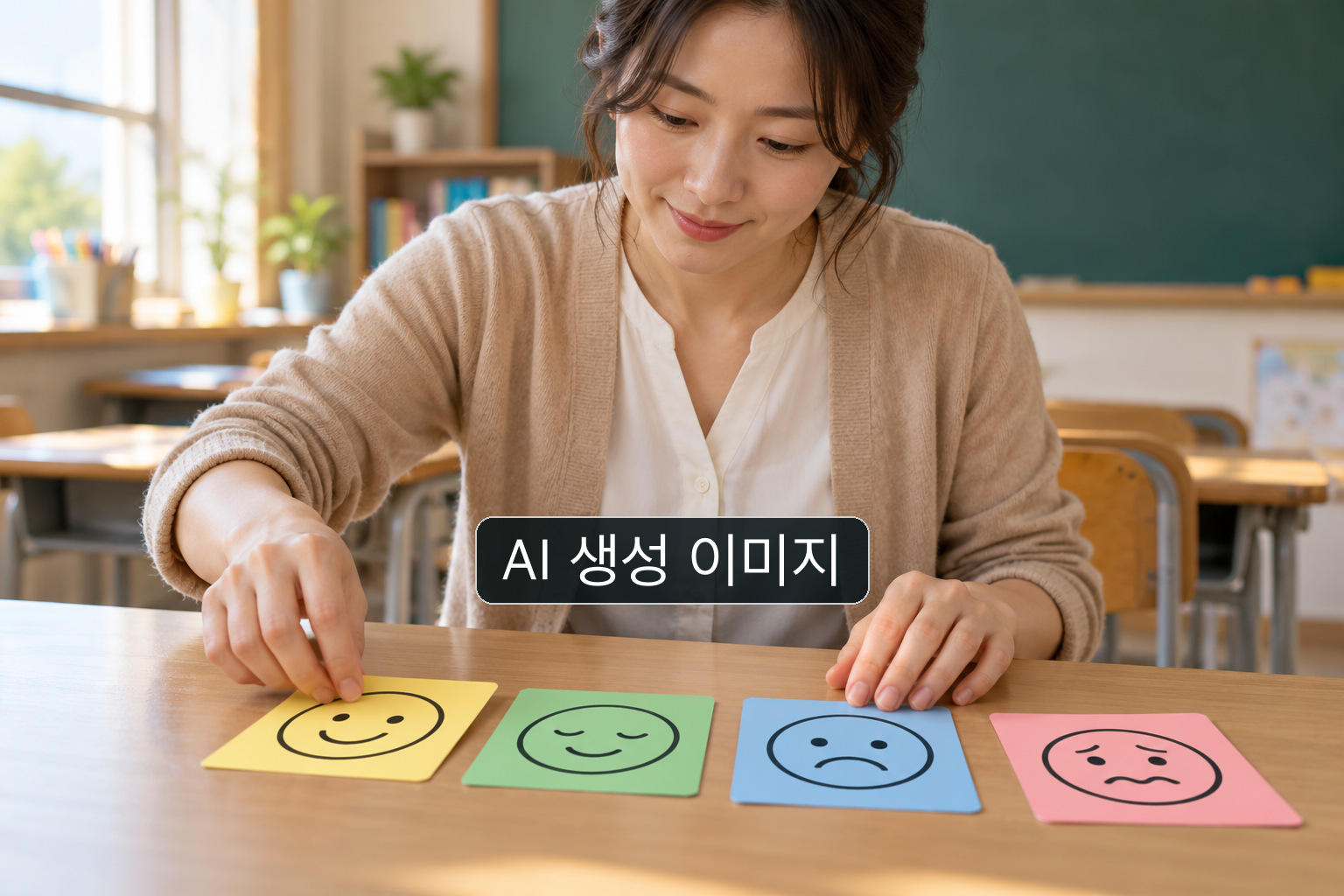 색색의 탭이 붙은 서류를 책상 위에서 정리하는 손