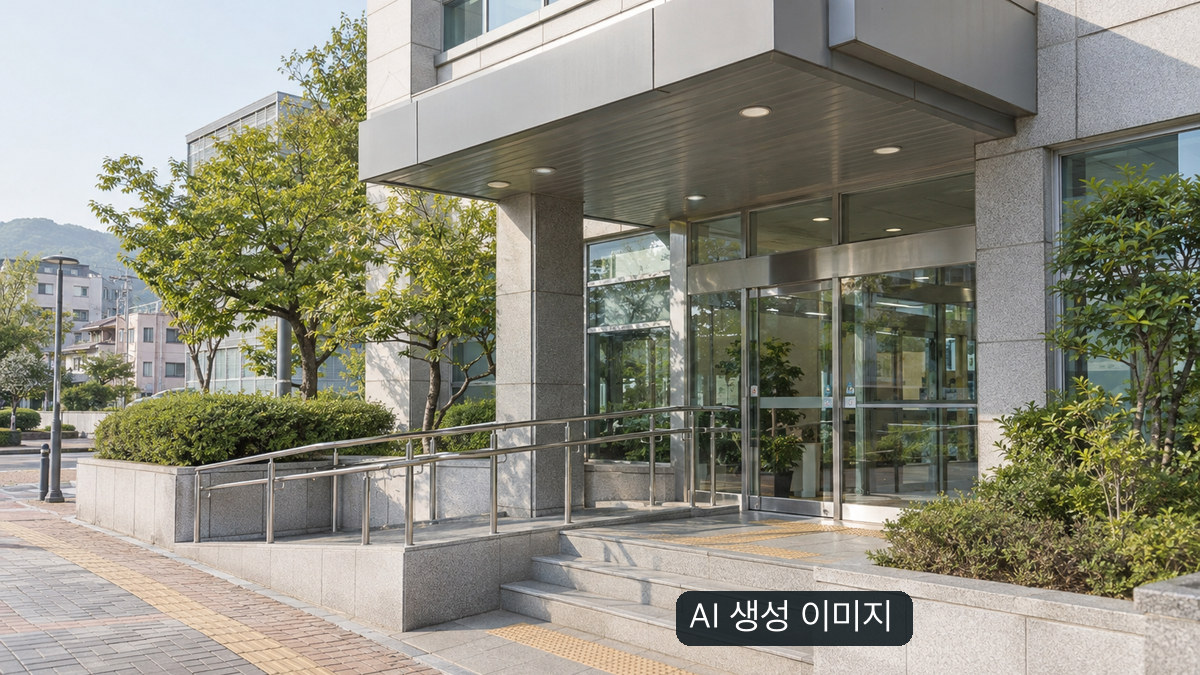 AI 생성 이미지: 특정 기관이 아닌 일반적인 지역 민원창구 외관을 표현한 장면