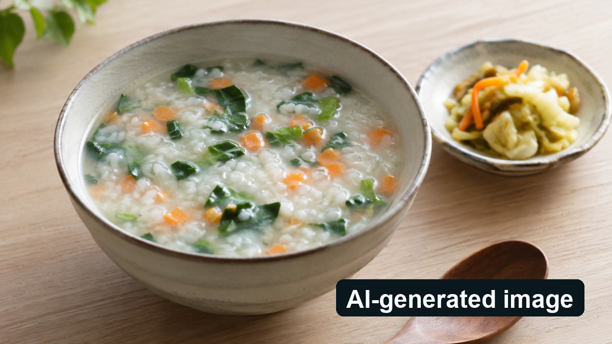 Conceptual image of vegetable porridge, not a prescribed patient meal