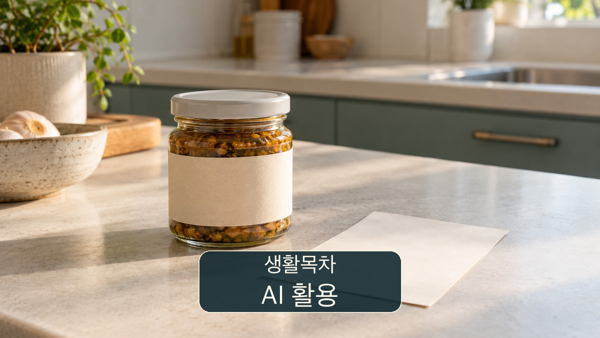 무표기 일반 소스 병과 글씨 없는 종이를 둔 개념 장면. 실제 만제 회수 제품이나 포장의 사진이 아님