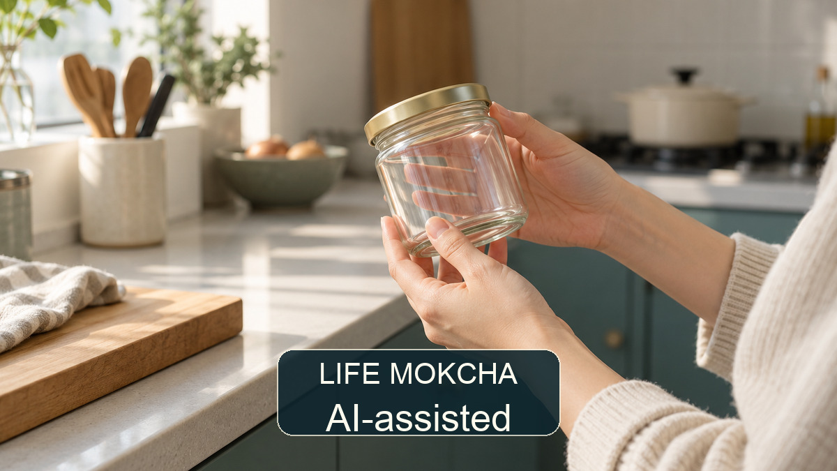 Conceptual image of a person examining an unbranded jar; not the recalled item, label or confirmed manufacturing condition