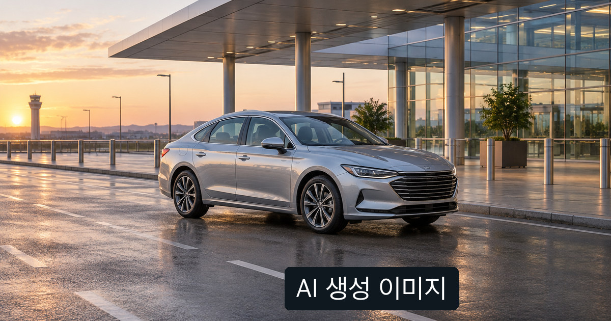 AI 생성 개념 이미지: 일반 공항 차량 승하차 공간, 실제 멜버른공항의 시설이나 경로가 아님