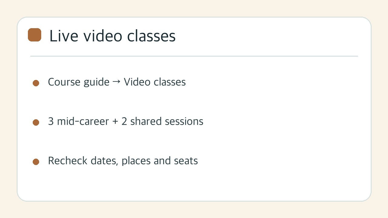 Graphic with the video-class application checks