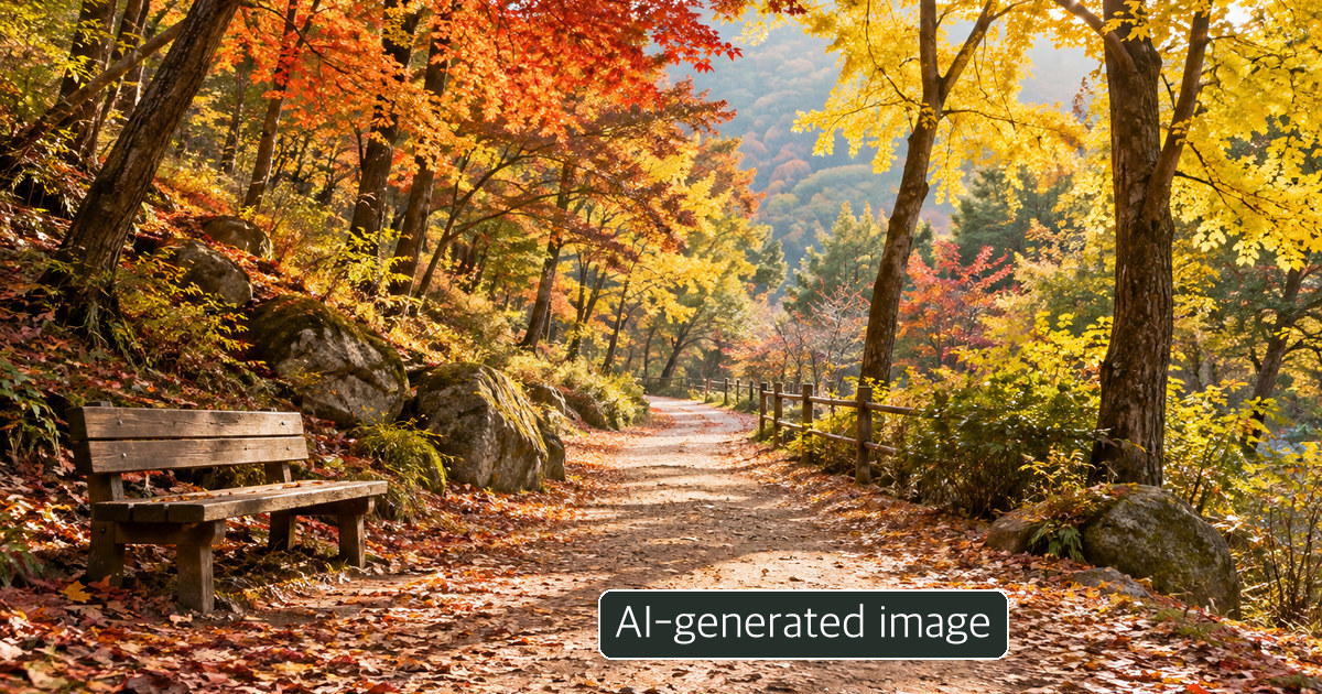 AI-generated conceptual woodland path, not a photograph of any recreation area named in the program.