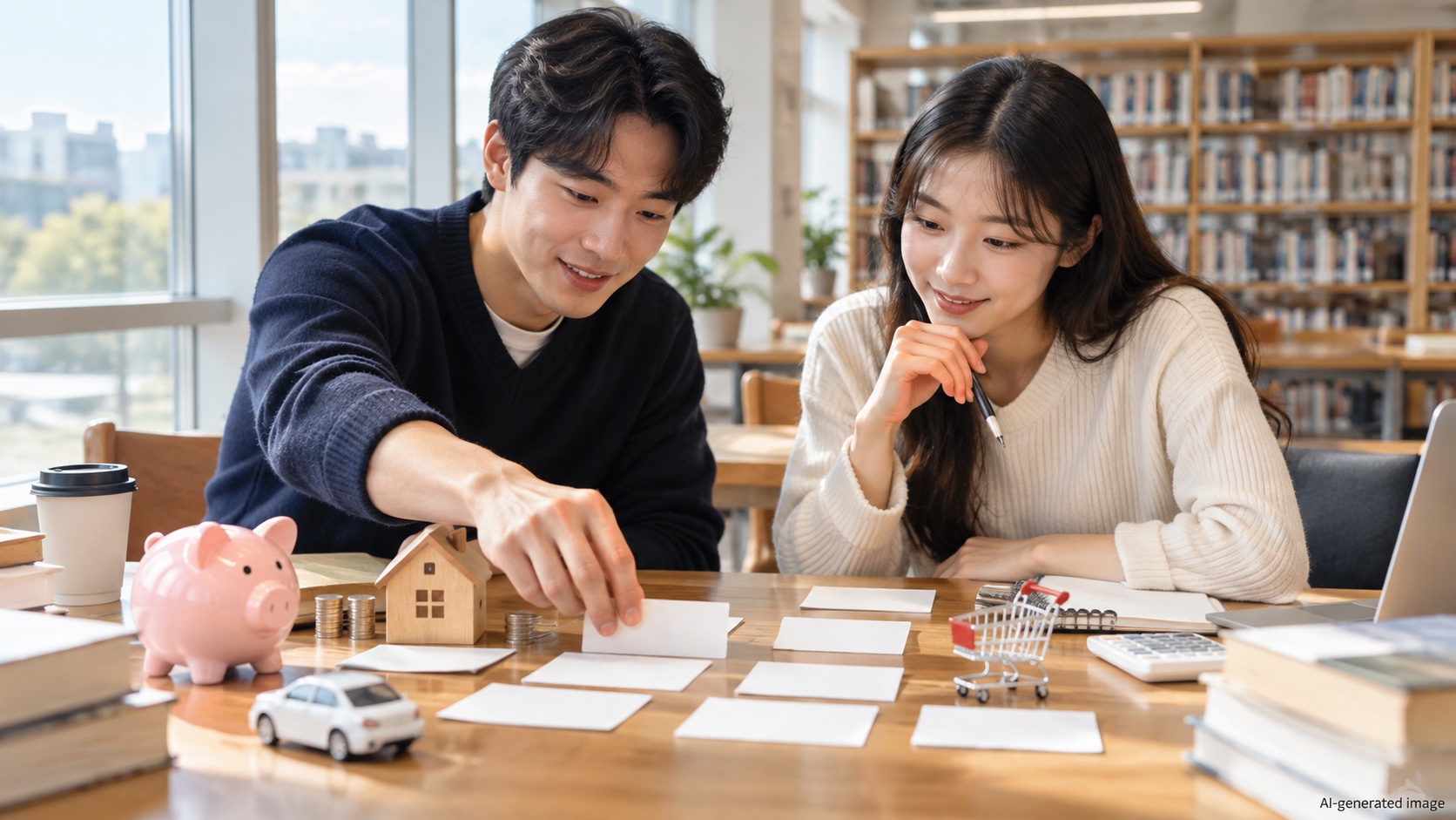 AI-generated concept photo of people planning a finance lesson; not an official contest form