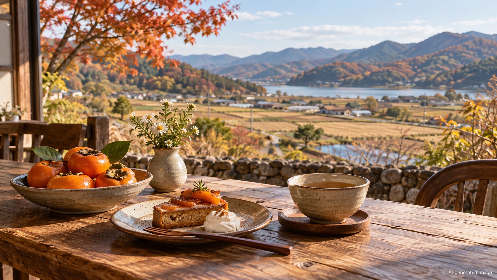 AI-generated concept photo of rural refreshments; not a named venue or its actual menu