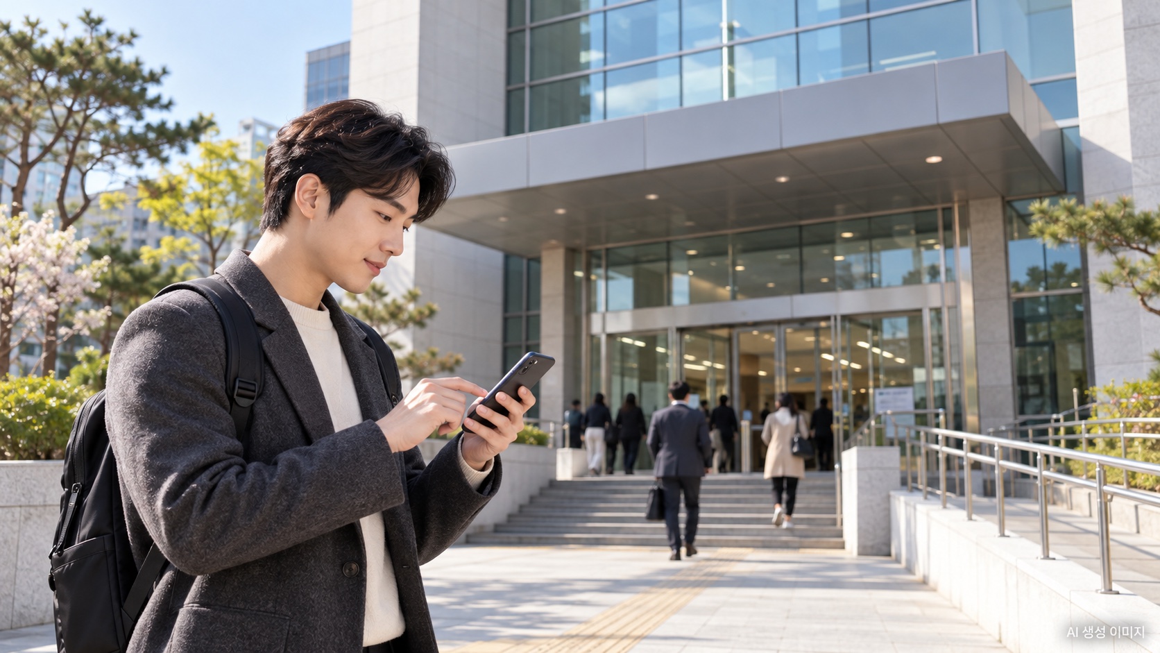 방문 전 위치를 확인하는 AI 생성 콘셉트 이미지. 실제 서울출입국·외국인청 건물이 아님