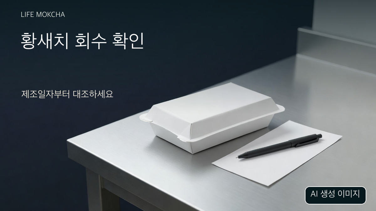 실제 제품 사진이 아닌 AI 생성 일반 무표시 식품용기와 빈 종이, 펜