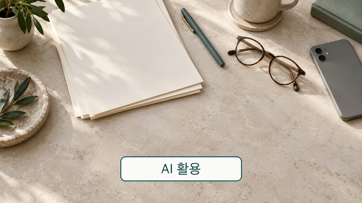 글자가 없는 종이와 안경·펜·뒤집어 놓은 휴대전화를 배치한 정책 검토 개념 사진. 확정된 법령 문서가 아님