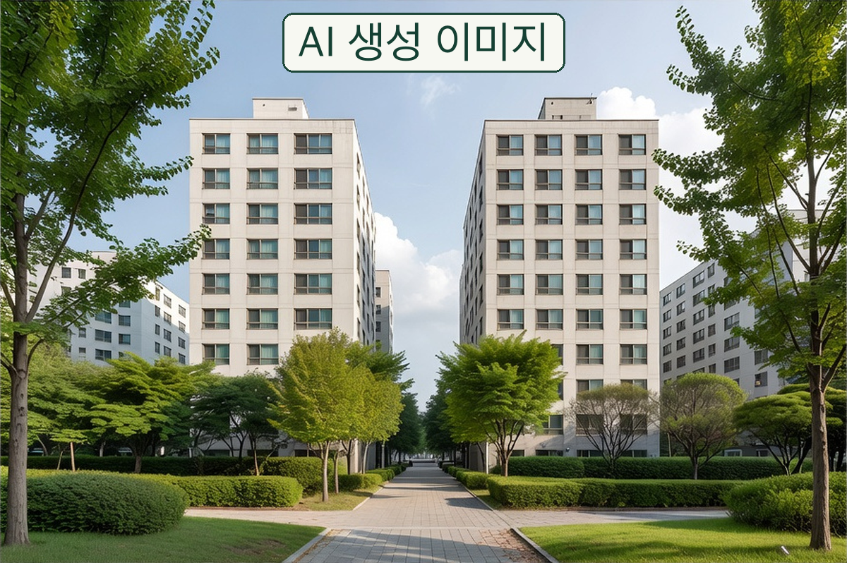 일반적인 아파트 단지를 표현한 AI 생성 개념 이미지. 실제 주소나 조정대상지역을 나타내지 않습니다.