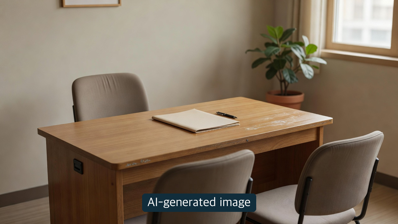 AI-generated conceptual paperwork scene; not an actual application, government counter or approval notice.
